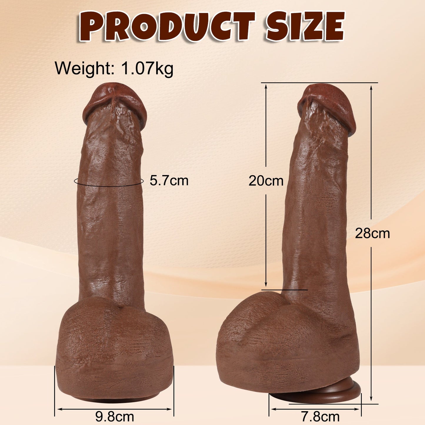 11.02inch Realistic Dildo Strong Suction Cup Unlock Various Poses Sweetstoy