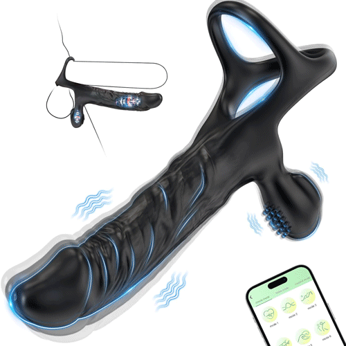 APP-Controlled Strap-On Vibrator – 10 Modes Anal Plug & Cock Ring Massager