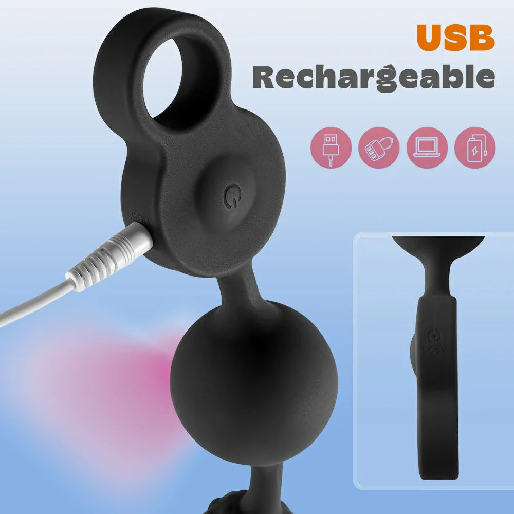 Planet Shaker X10 Vibrating Anal Beads 10 Modes & Individual Bead Control