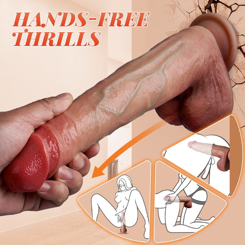 ST-DL-TVH866 8.66" Thick Thrusting & Vibrating Dildo