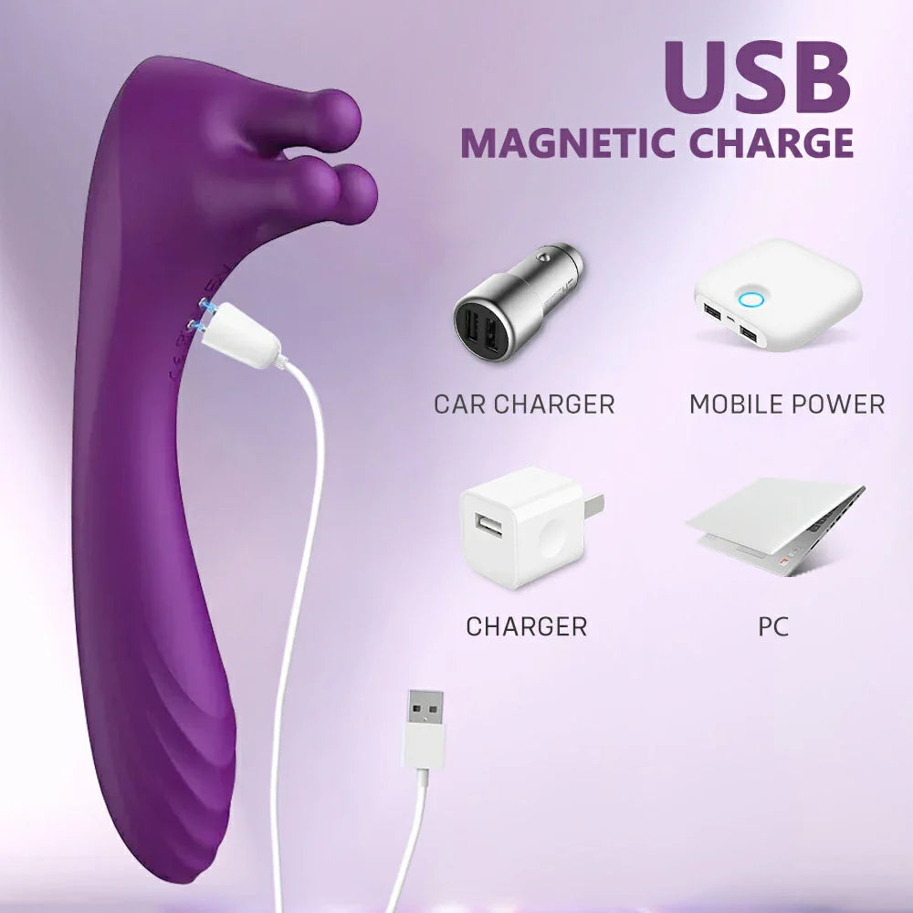 3-Motor Silicone Massager | 9 Rotation & 9 Vibration Modes | 100% Waterproof