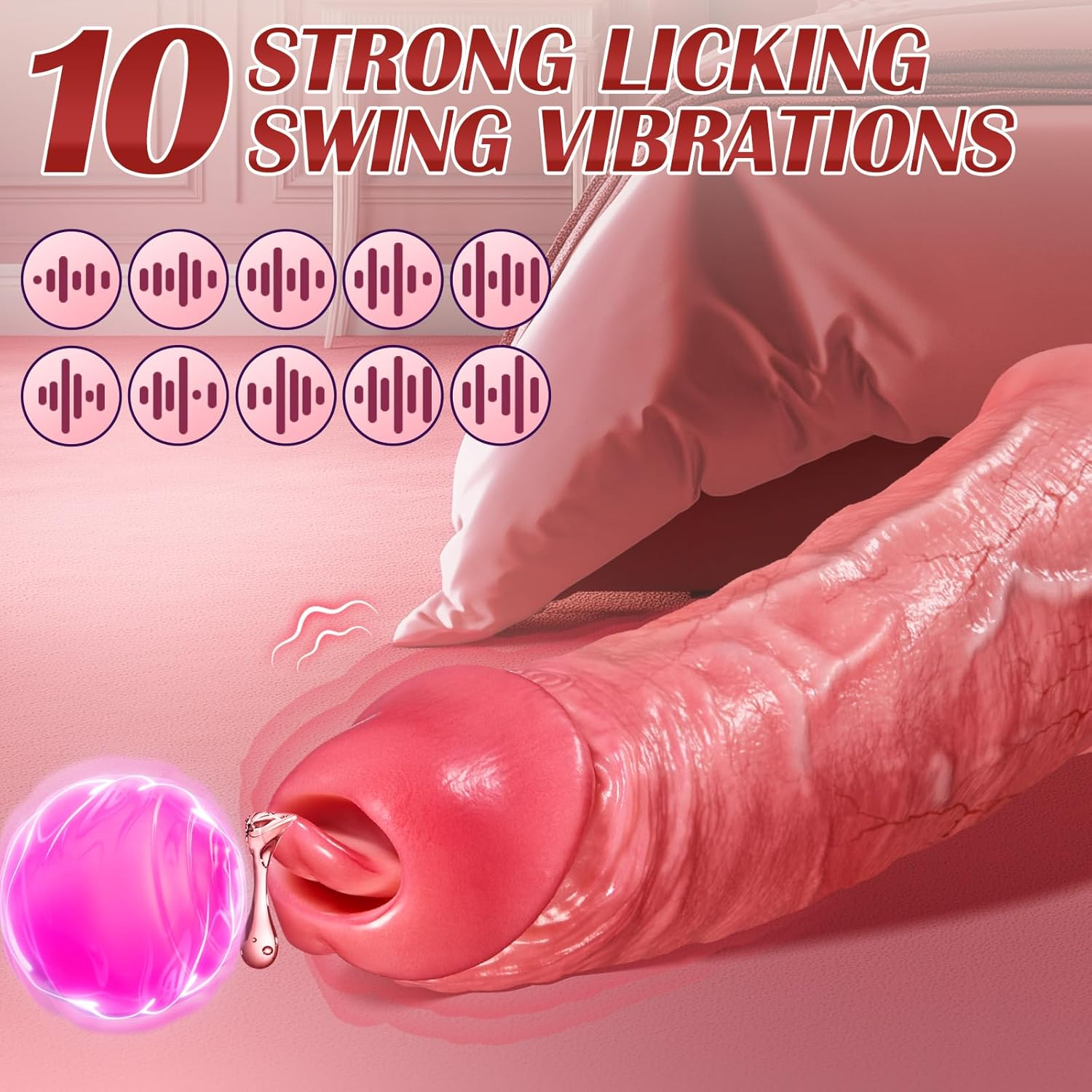 Licky™ Penis Sleeve Vibrator with Tongue Stimulation – Realistic Oral Pleasure Toy for Men