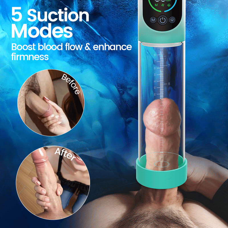 GigaGrow 2-in-1 Penis Pump – 5 Suction Modes & Manual Air Pressure, ED Support