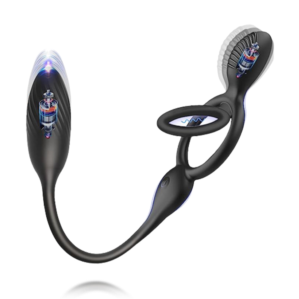3-in-1 Couples Vibrator – 10 Modes Vibrating Cock Ring