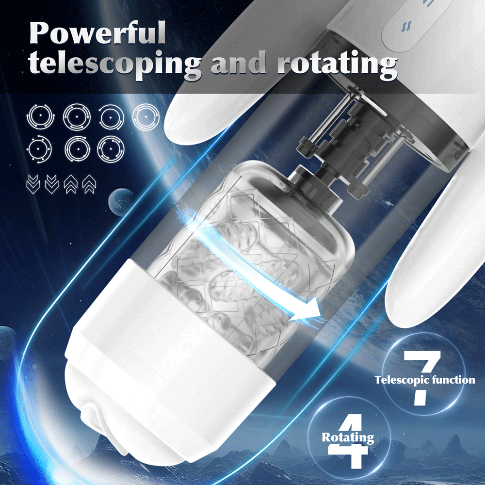Freedom 7 Telescopic & 4 Rotating Masturbator – Multi-Mode Automatic Stroker