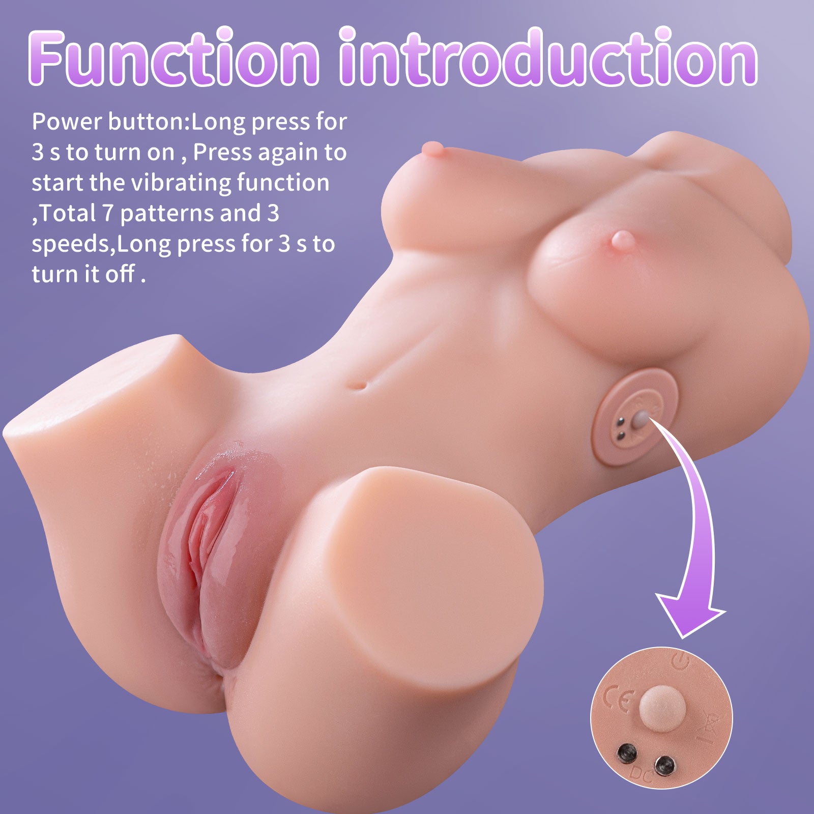 Aurora T1 Realistic Vibrating Torso with Dual Channels & Soft TPR Body