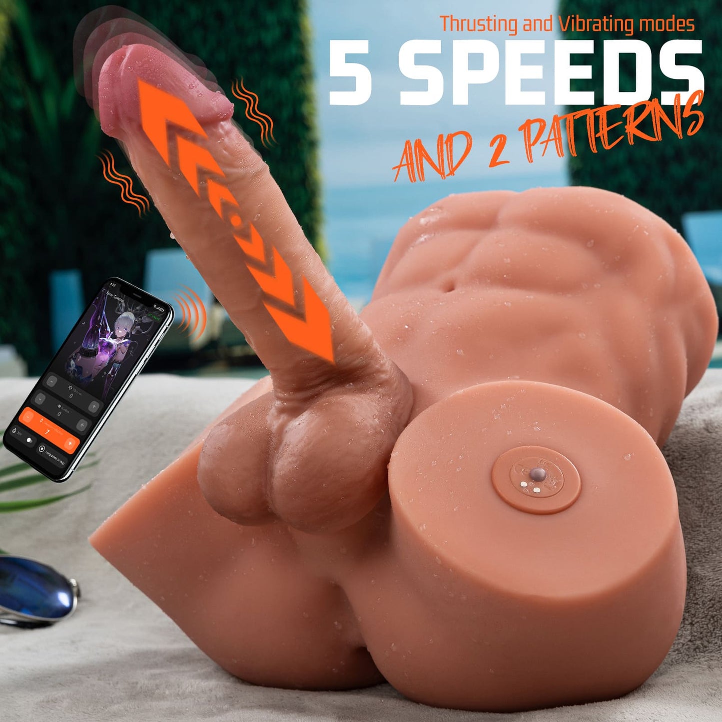 Electric Male Torso Doll – TPE Butt Model with 7.48" Dildo