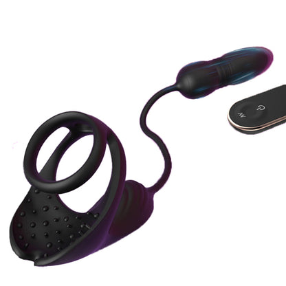 ST-PM-DT09 Thrusting & Vibrating Prostate Massager – Dual Ring Testicular Stimulator