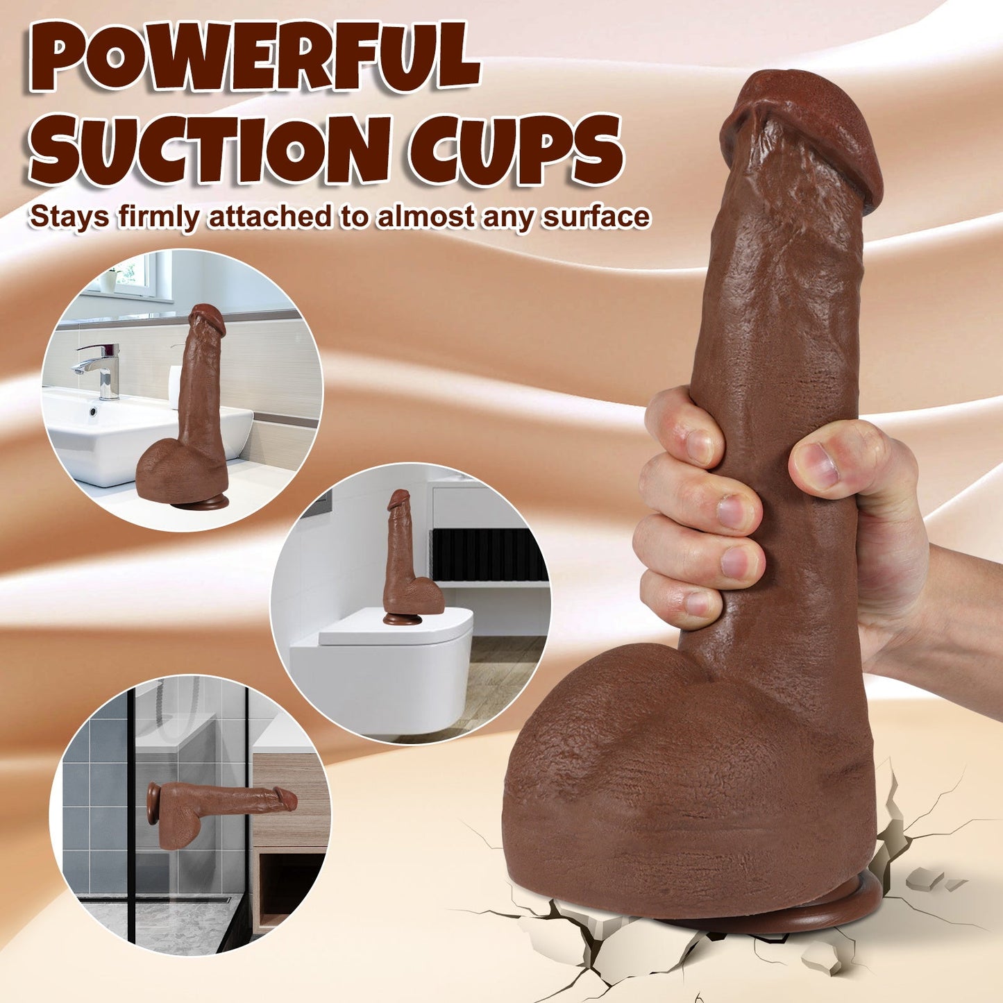 11.02inch Realistic Dildo Strong Suction Cup Unlock Various Poses Sweetstoy