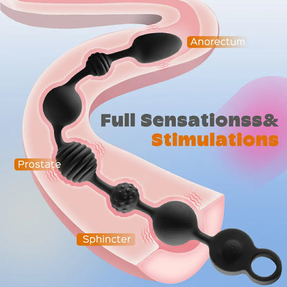 Planet Shaker X10 Vibrating Anal Beads 10 Modes & Individual Bead Control