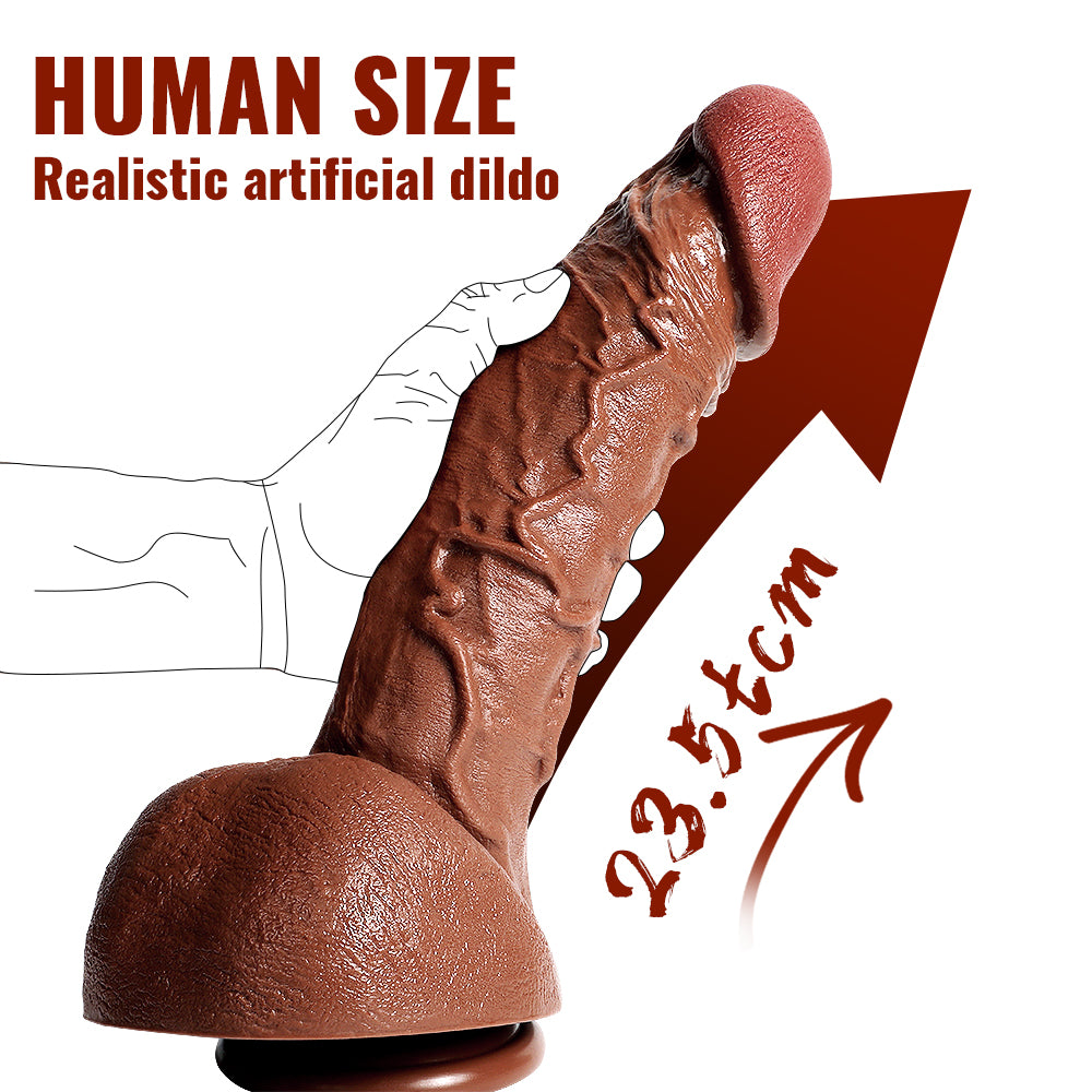 9.25inch Realistic Penis Texture Strong Suction Cup Soft and Flexible