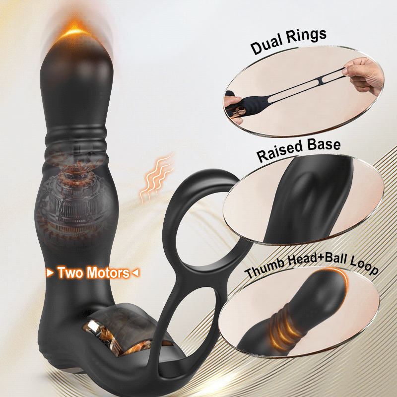 THOR Thrusting & Vibrating Prostate Massager for Men – Hands-Free Solo Male Pleasure Toy
