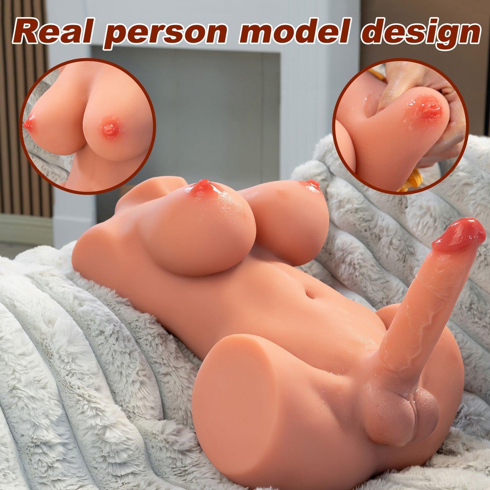 Mag Shemale Pulse Multifunctional Big Penis Sex Doll Wheat Color Sweetstoy