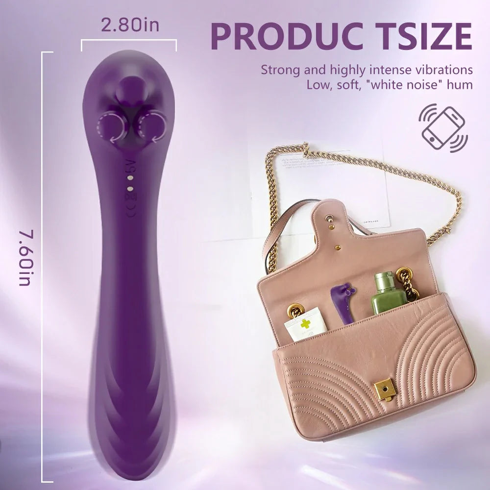 3-Motor Silicone Massager | 9 Rotation & 9 Vibration Modes | 100% Waterproof