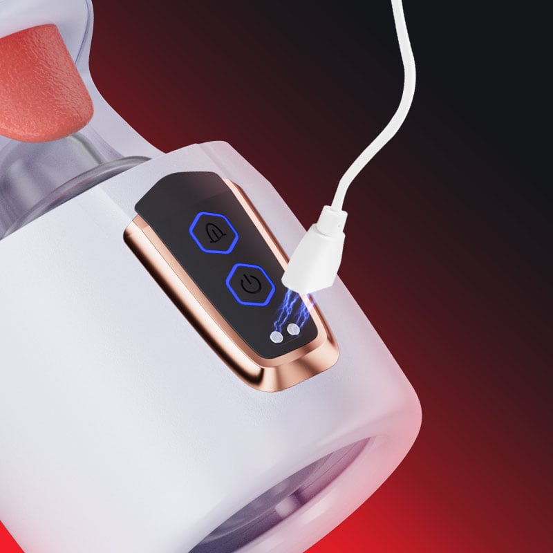 Blowjob Queen Glans Training Masturbator – 10 Tapping & Thrusting Modes, Oral Simulation Trainer for Men