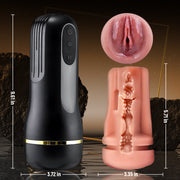 Deep-Throat Male Stroker with Smart Air Suction — dimensions and size reference