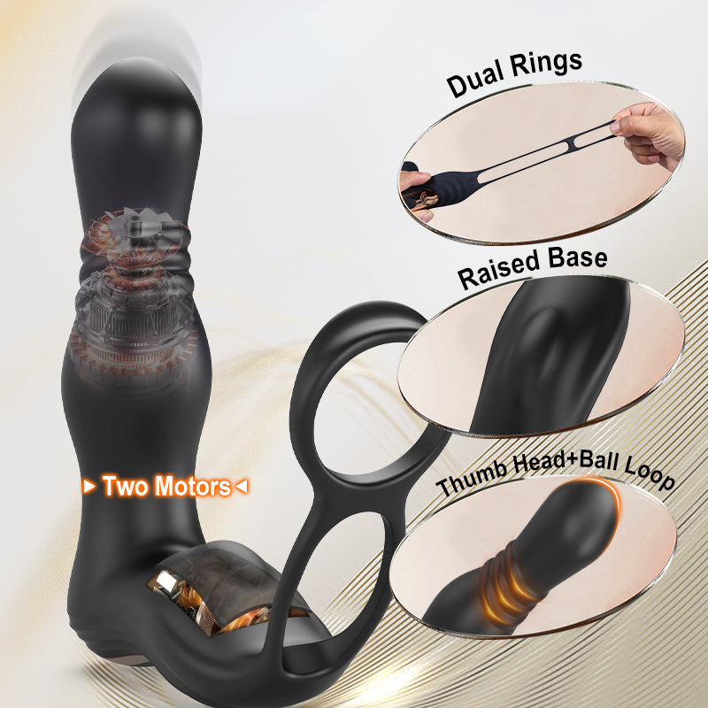 THOR Thrusting & Vibrating Prostate Massager for Men – Hands-Free Solo Male Pleasure Toy