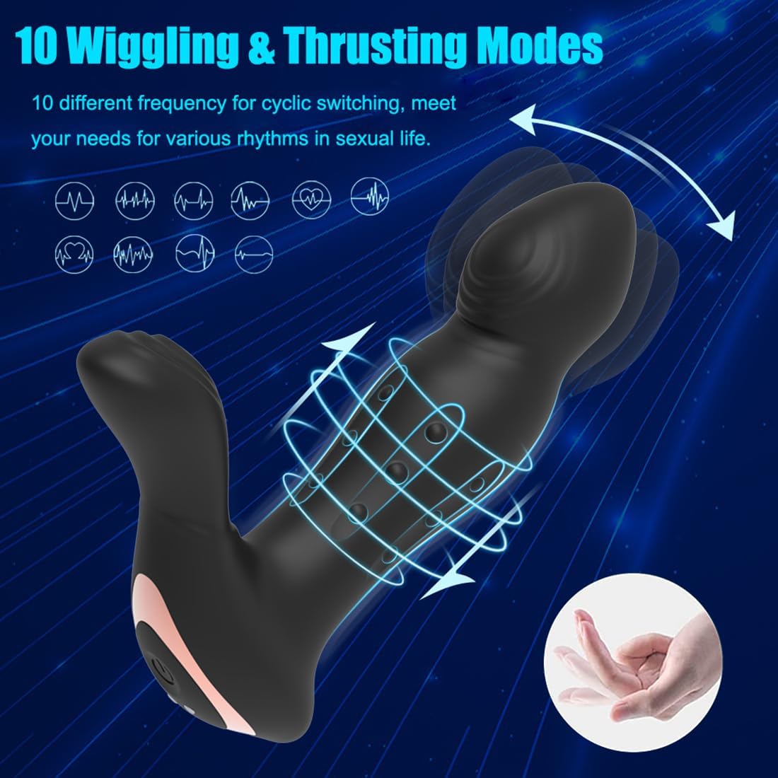 Bliss Glide 10 Vibrating Modes 10 Tapping &amp; Beads Ring Sliding Modes Sweetstoy