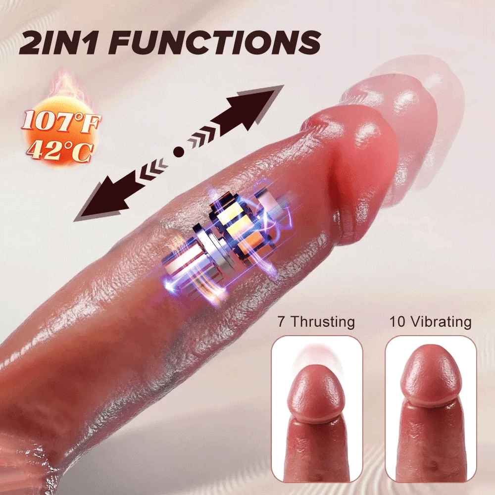 Nova H7 Heated Thrusting Vibrator with Remote Control & Warming Technology
