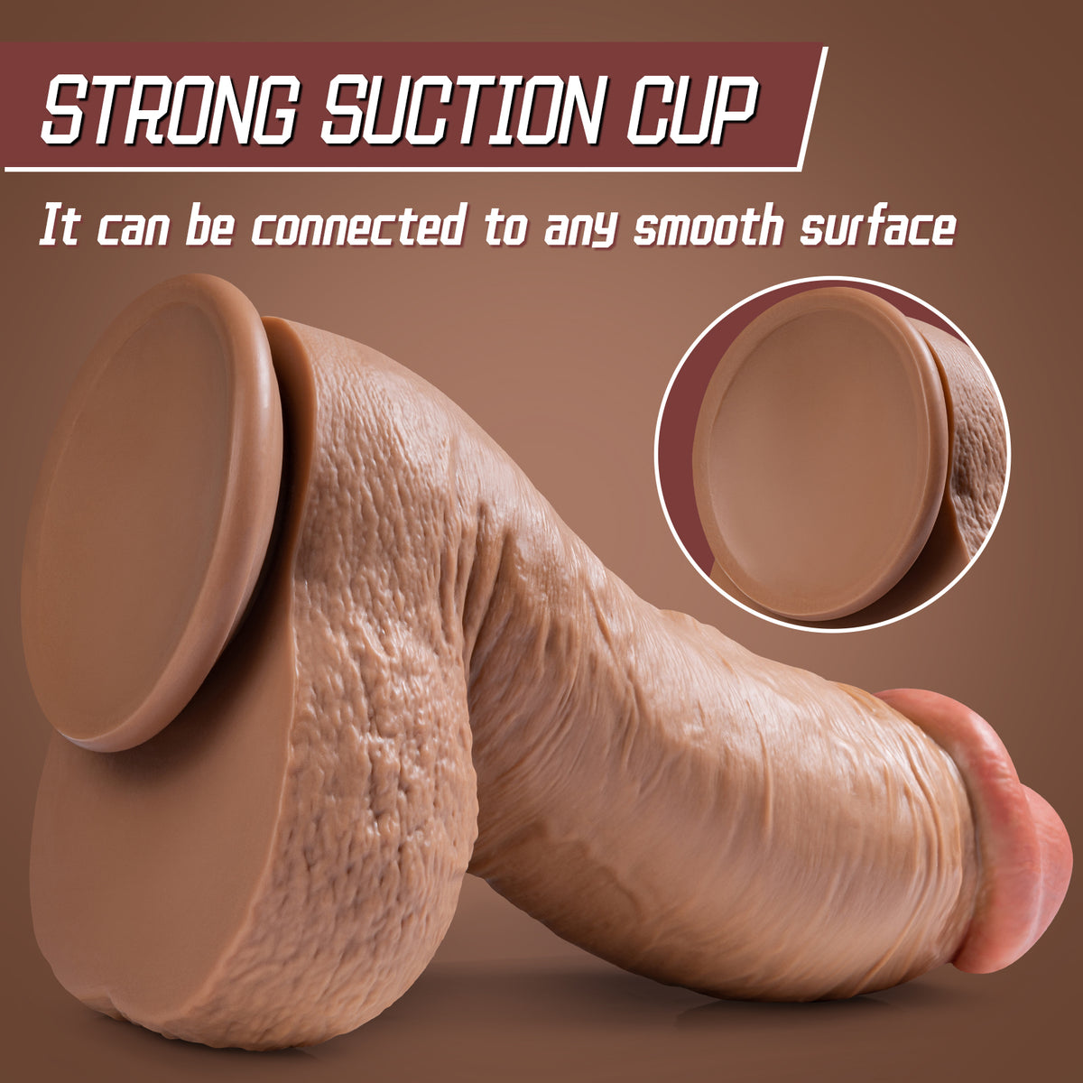 Nick realistic dildo suction cup base close-up