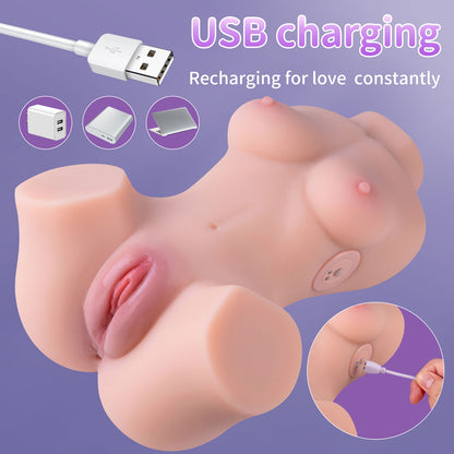 Aurora T1 Realistic Vibrating Torso with Dual Channels & Soft TPR Body