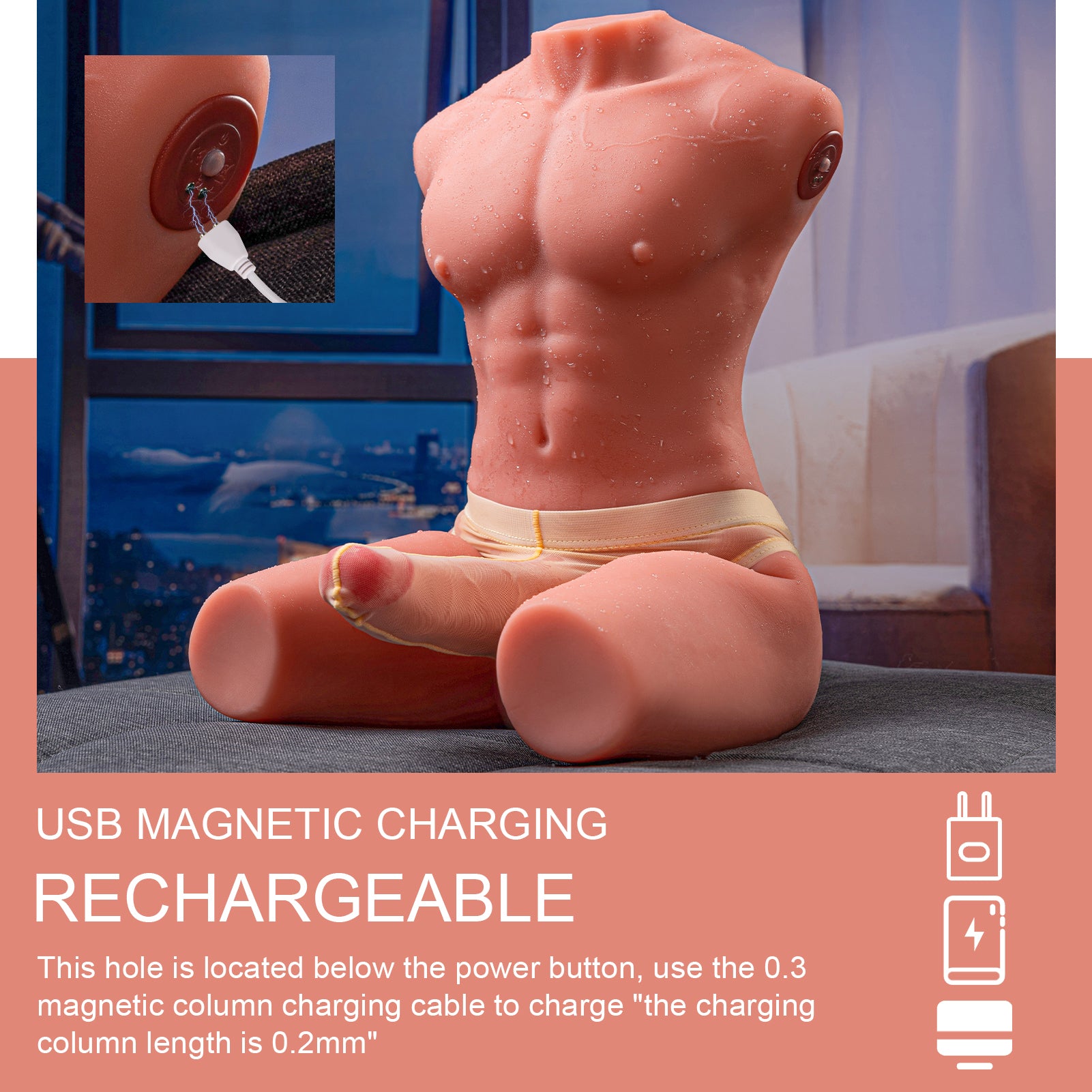 Jensen Pulse Wheat Skin – Realistic Male Pleasure Doll with Pulsating Function 17.63lb