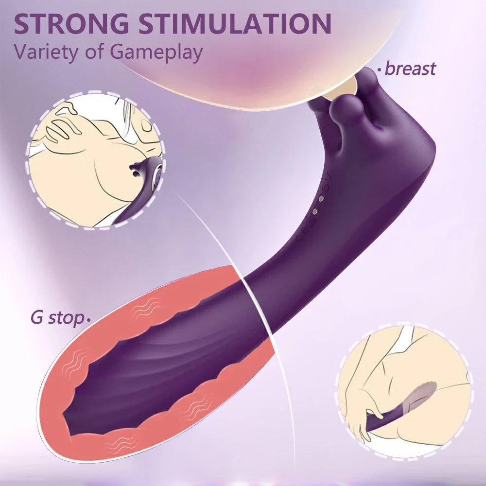 3-Motor Silicone Massager | 9 Rotation & 9 Vibration Modes | 100% Waterproof