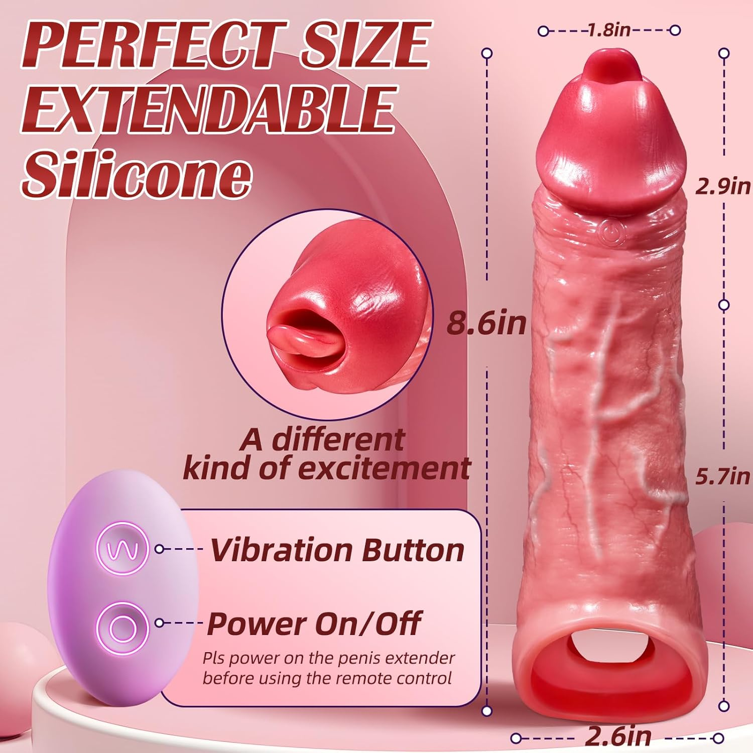 Licky™ Penis Sleeve Vibrator with Tongue Stimulation – Realistic Oral Pleasure Toy for Men