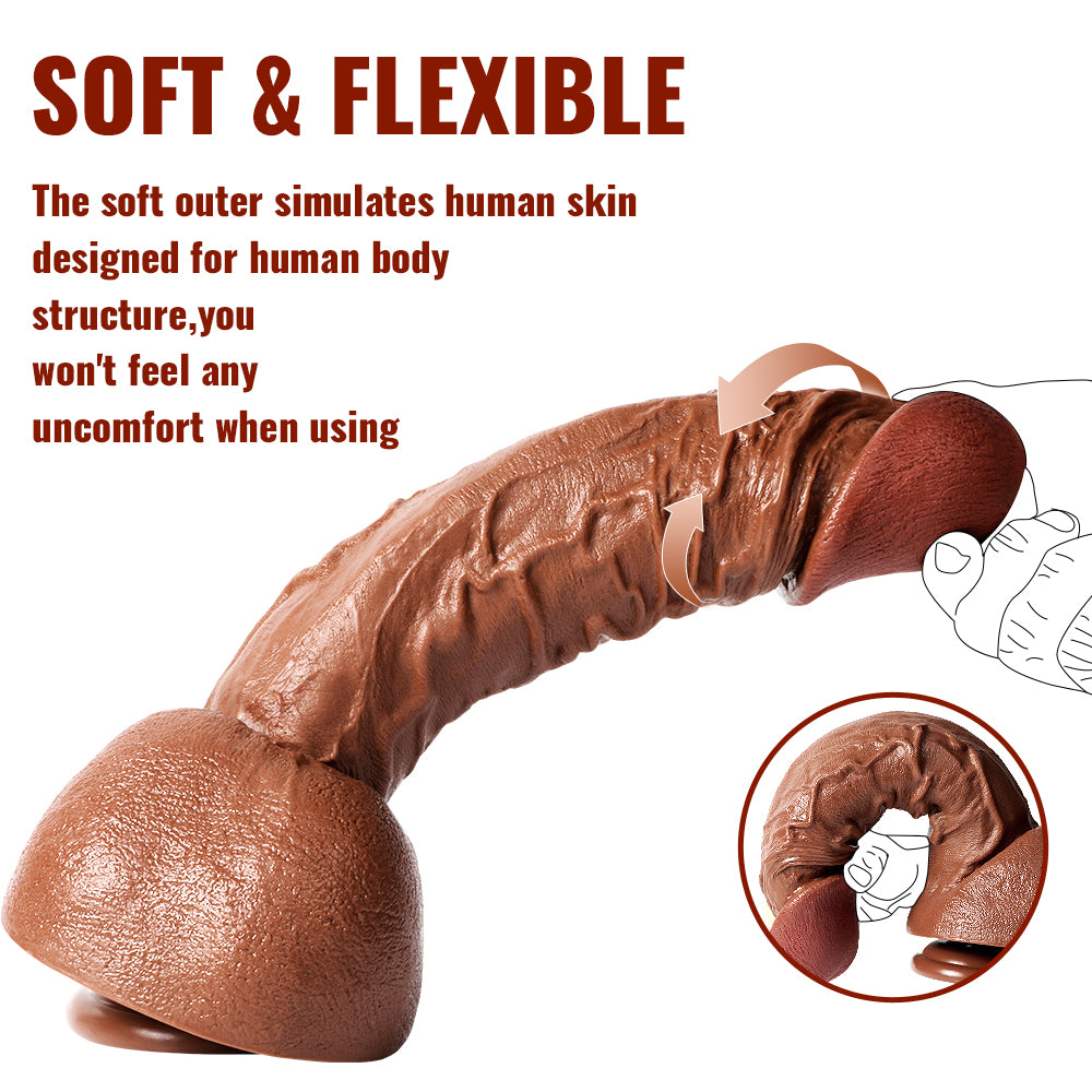 9.25inch Realistic Penis Texture Strong Suction Cup Soft and Flexible