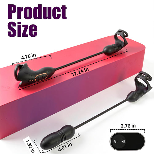 ST-PM-DT09 Thrusting & Vibrating Prostate Massager – Dual Ring Testicular Stimulator