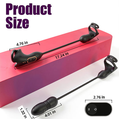 ST-PM-DT09 Thrusting & Vibrating Prostate Massager – Dual Ring Testicular Stimulator