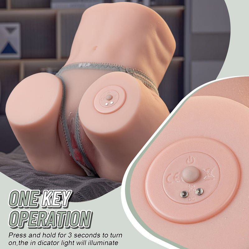 Realistic TPR Butt Masturbator with Dual Entry Design – Soft Silicone Male Stroker
