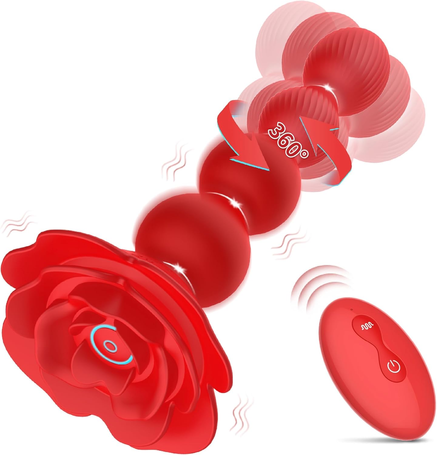 Rose Vibrator Beads Waterproof Remote Control 10 thrusting vibration Sweetstoy