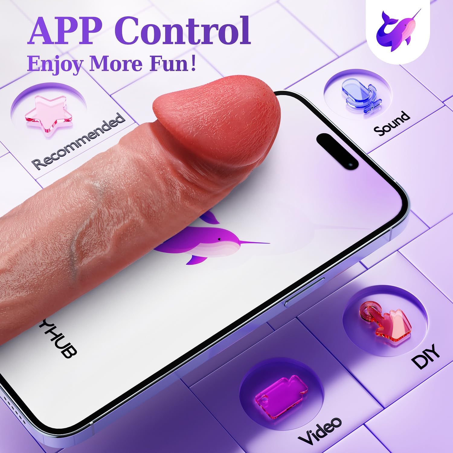 URICAGARD 2 App & Remote Controlled Vibrating Penis Sleeve – Realistic Silicone Extender for Couples’ Pleasure