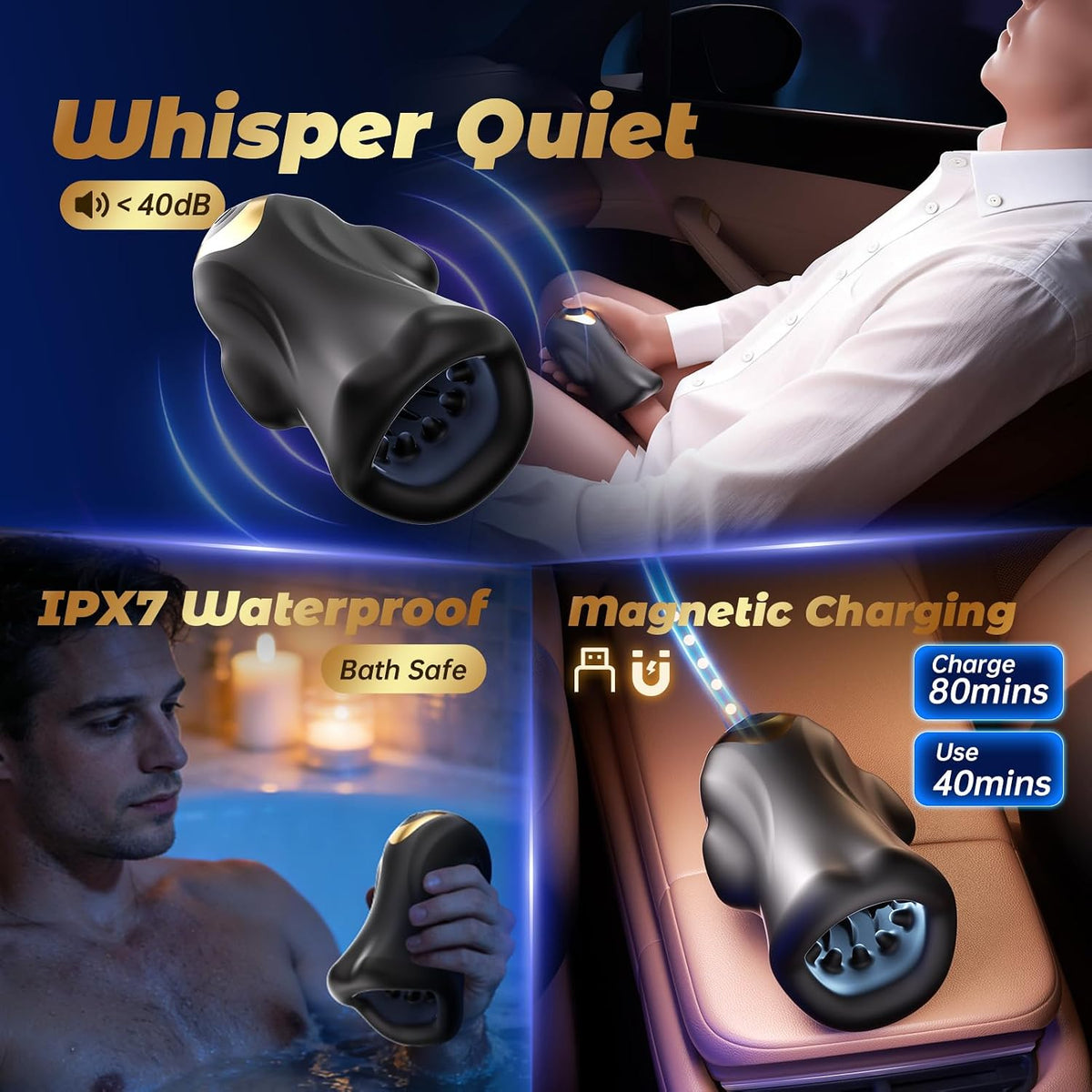 AI app-controlled triple-motor male masturbator – product view 3