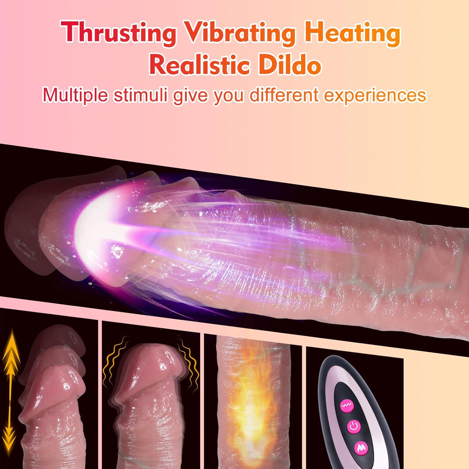 Sensualist  Strong Stretching And Vibrating Stimulates Warm Heating Dildo