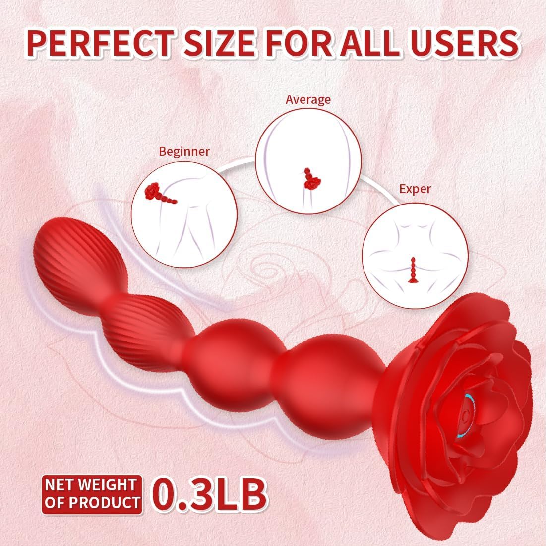 Rose Vibrator Beads Waterproof Remote Control 10 thrusting vibration Sweetstoy