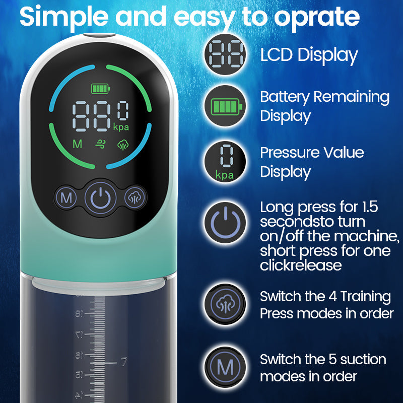 GigaGrow 2-in-1 Penis Pump – 5 Suction Modes & Manual Air Pressure, ED Support