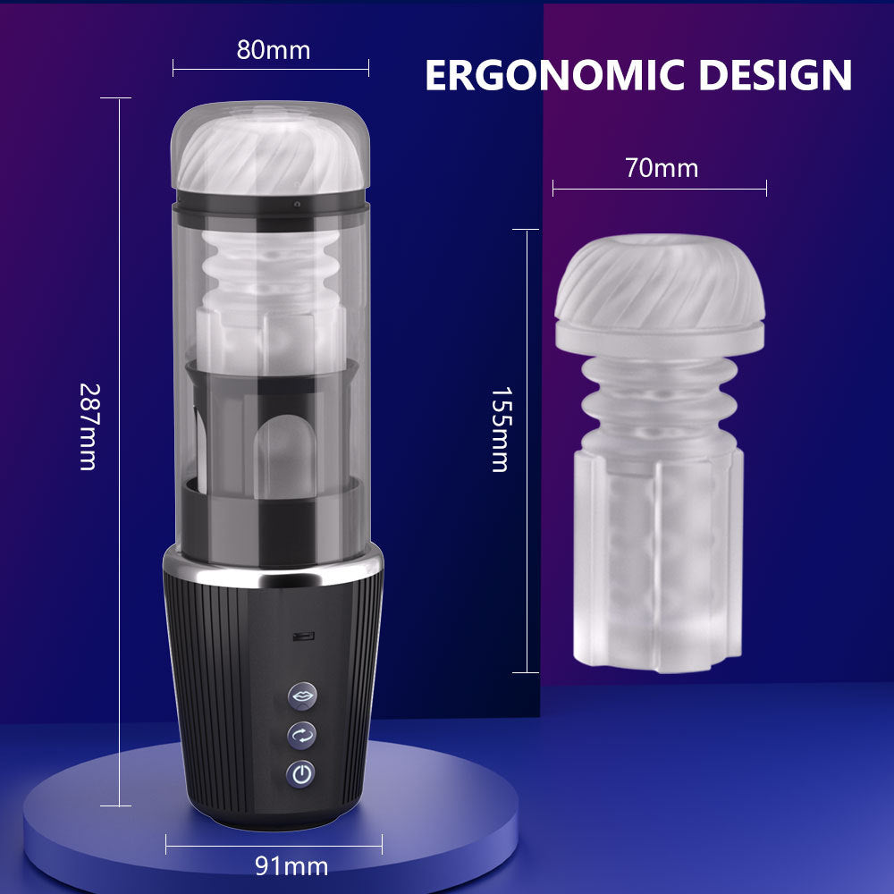 Widowmaker-Rotating Male Stroker with Suction & Inflation Control