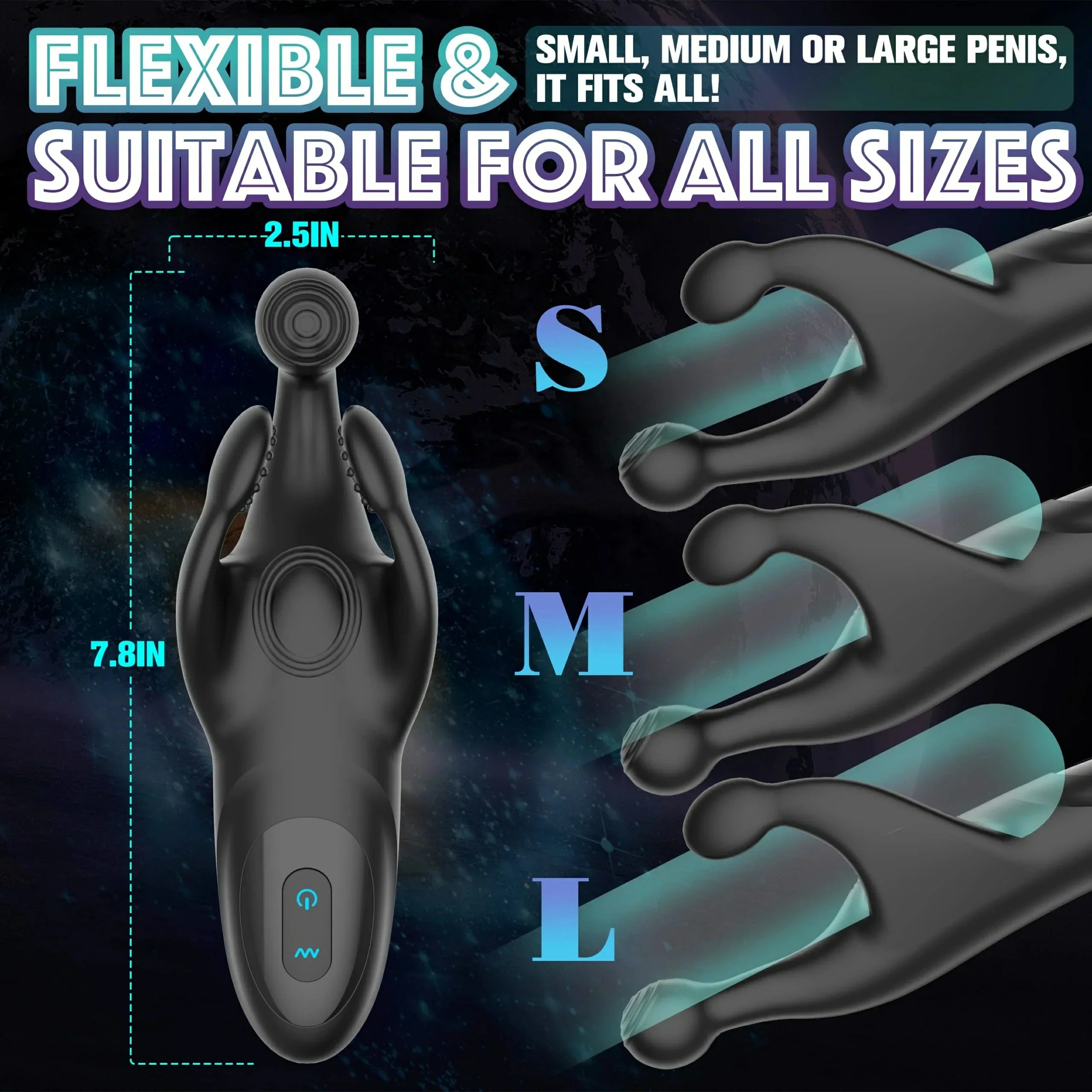 Quench Dual-Stimulation Pleasure Stroker Glans Vibrator