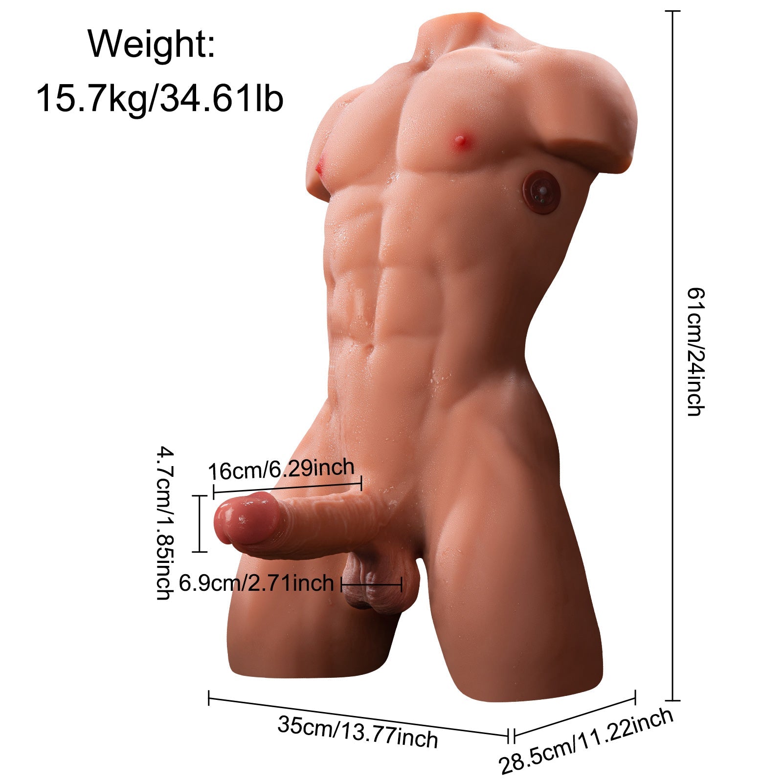 Henry Men's Body Wheat Color With Big Cock 24Inch Sweetstoy