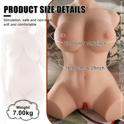 ST-TD-TPR1574 Realistic TPR Torso Doll – 15.7" Compact Bust Model, 15.4 lb
