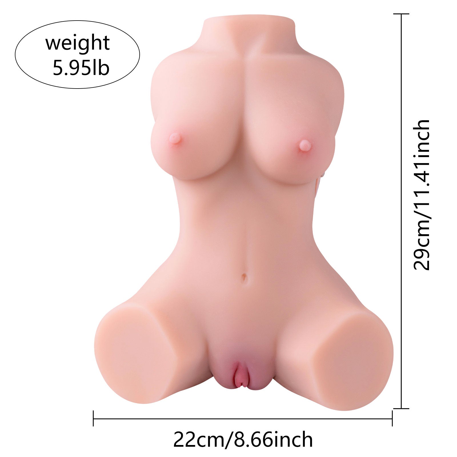 Aurora T1 Realistic Vibrating Torso with Dual Channels & Soft TPR Body