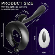 Ergonomic Vibrating Cock Ring for Couples — dimensions and size reference