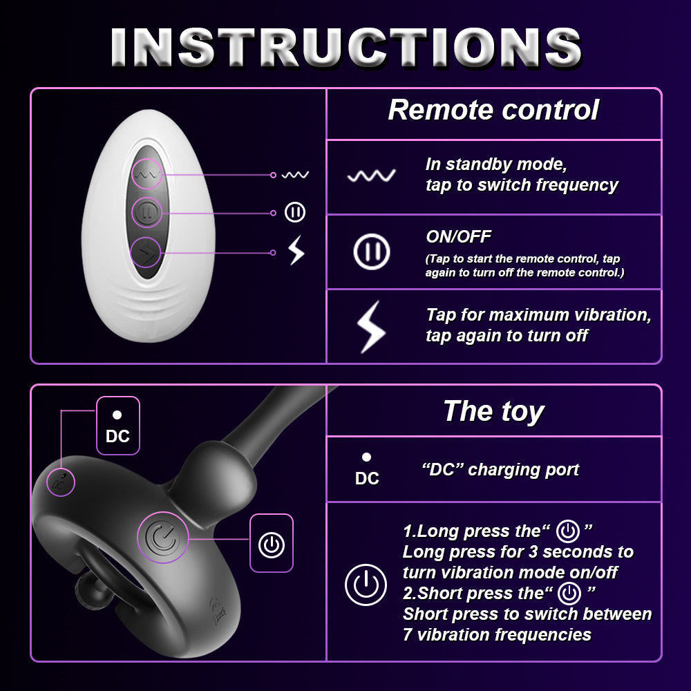 Cock Ring for Couples 7 Vibration Modes Penis Vibrator Penis Ring Sweetstoy