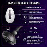 Ergonomic Vibrating Cock Ring for Couples — controls and mode diagram