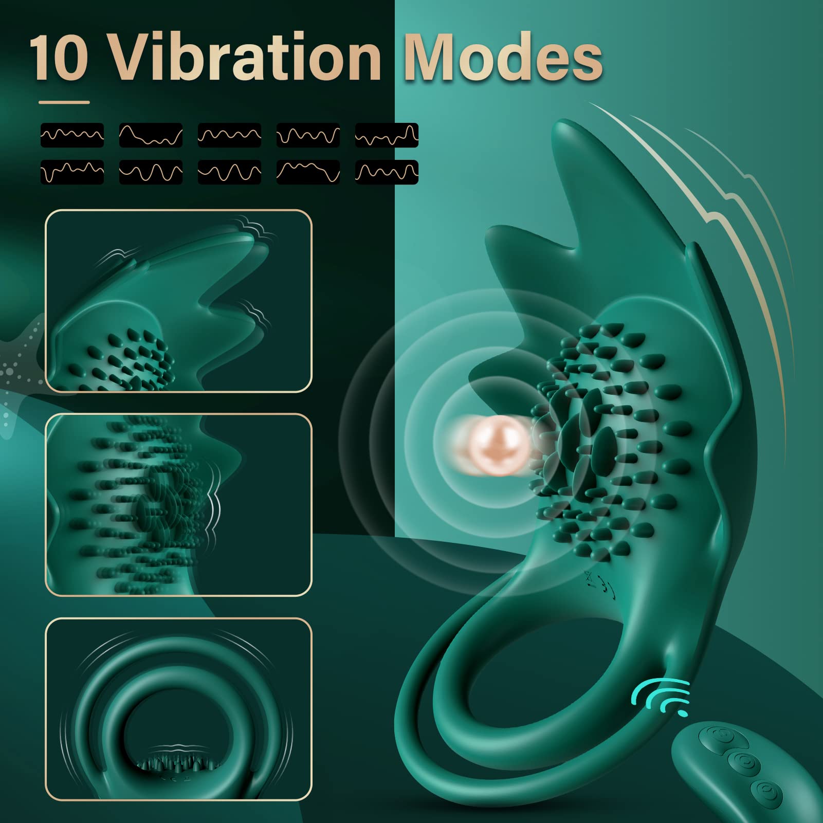 Vibrating Cock Ring for Men – 10 Modes Silicone Stamina Support Ring