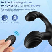 Remote-controlled anal massager with ten rotation and ten vibration modes