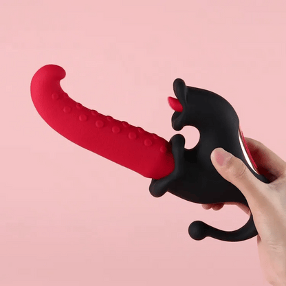 Polite Sinner 4-in-1 thrusting silicone vibrator – product view 1