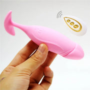 Handheld light pink wearable egg vibrator and remote